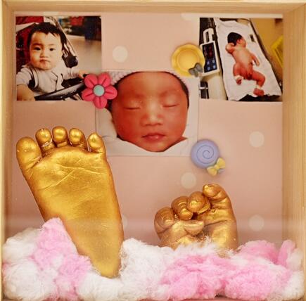 Hotbest 3D Hand & Foot Print Mold Powder Plaster Casting Kit Handprint Footprint Keepsake Gift Baby Growth Memorial Baby Birthday Gift & Couple